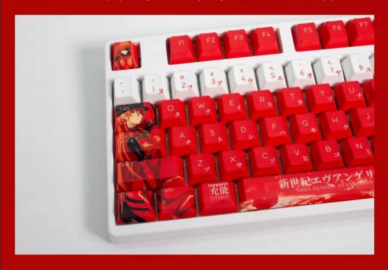 Evangelion Asuka Keycap Pbt Mechanical Keyboard Keycaps Keys