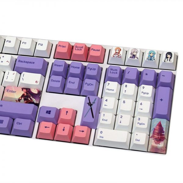 108 130 keys PBT dye sublimation key cap for MX switch mechanical keyboard Cherry profile keycaps 2 - Anime Keyboard
