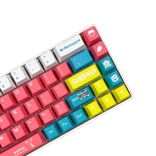 108 142 Keys ONE PIECE Theme Pink Cute Anime Keycaps PBT Material Cherry Profile Mechanical Keyboard 2 - Anime Keyboard