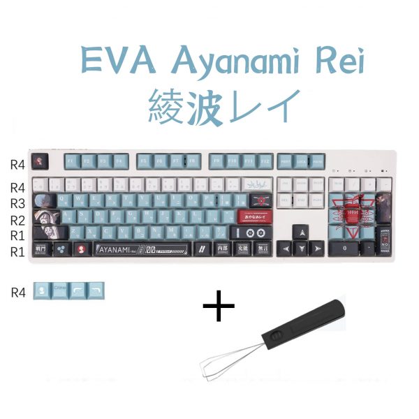 108 142 key EVA zero machine Evangelion Ayanami Sublimation keycap Cherry Profile mechanical keyboard cap Anime - Anime Keyboard