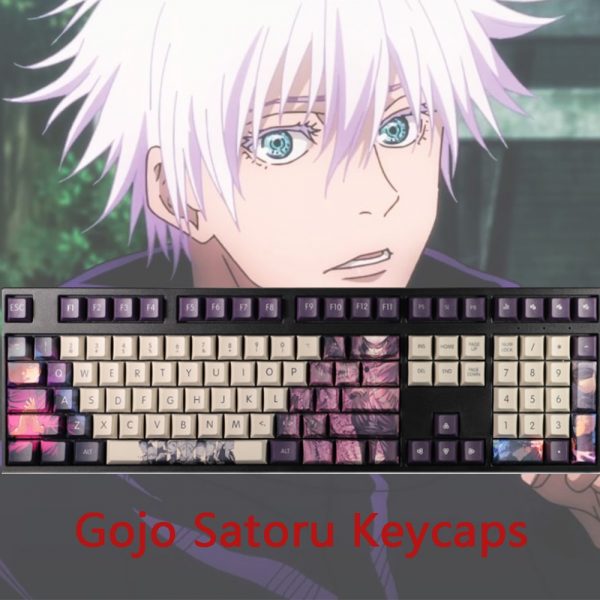 108keys Jujutsu Kaisen Keycaps Mechanical Keyboard Accessories Gojo Satoru Anime Keycaps - Anime Keyboard