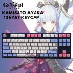 137keys Genshin Impact Kamisato Ayaka Keycaps Keyboard Decoration Fans Otaku Game Player Cosplay Anime Keycap - Anime Keyboard