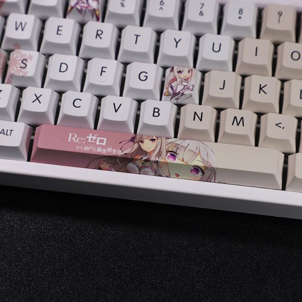 Anime Re Life In A Different World From Zero Emilia Theme Cosplay Mechanical Keyboard Keycaps for 5 - Anime Keyboard