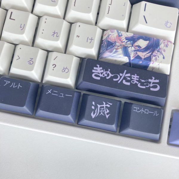 Demon Slayer Kochou Shinobu Nezuko Cartoon Anime Keycap 1 Set Pbt Five Sided Sublimation Cherry Height 2 - Anime Keyboard