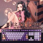 Demon Slayer Nezuko purple Anime keycaps For mechanical keyboard custom Key cap PBT Cherry height MX - Anime Keyboard