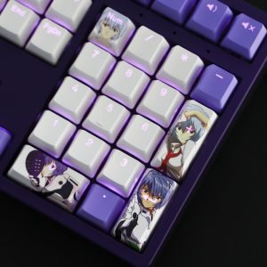 EVA Ayanami Rei word through PBT Keycaps japanese anime Keycap For mechanical keyboard Cherry profile MX 1 - Anime Keyboard