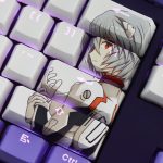 EVA Ayanami Rei word through PBT Keycaps japanese anime Keycap For mechanical keyboard Cherry profile MX 2 - Anime Keyboard
