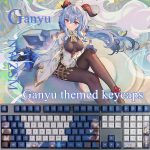 Game Genshin Impact Keycap Keyboard Decoration Game Character Ganyu Keycaps Otaku Fans Collection Gifts Xmas Christmas - Anime Keyboard