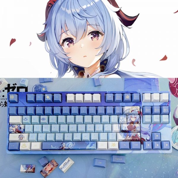 Genshin Impact Ganyu Keycaps Cool Man Fans Otaku Game Player Cosplay Props Accessories Gift - Anime Keyboard