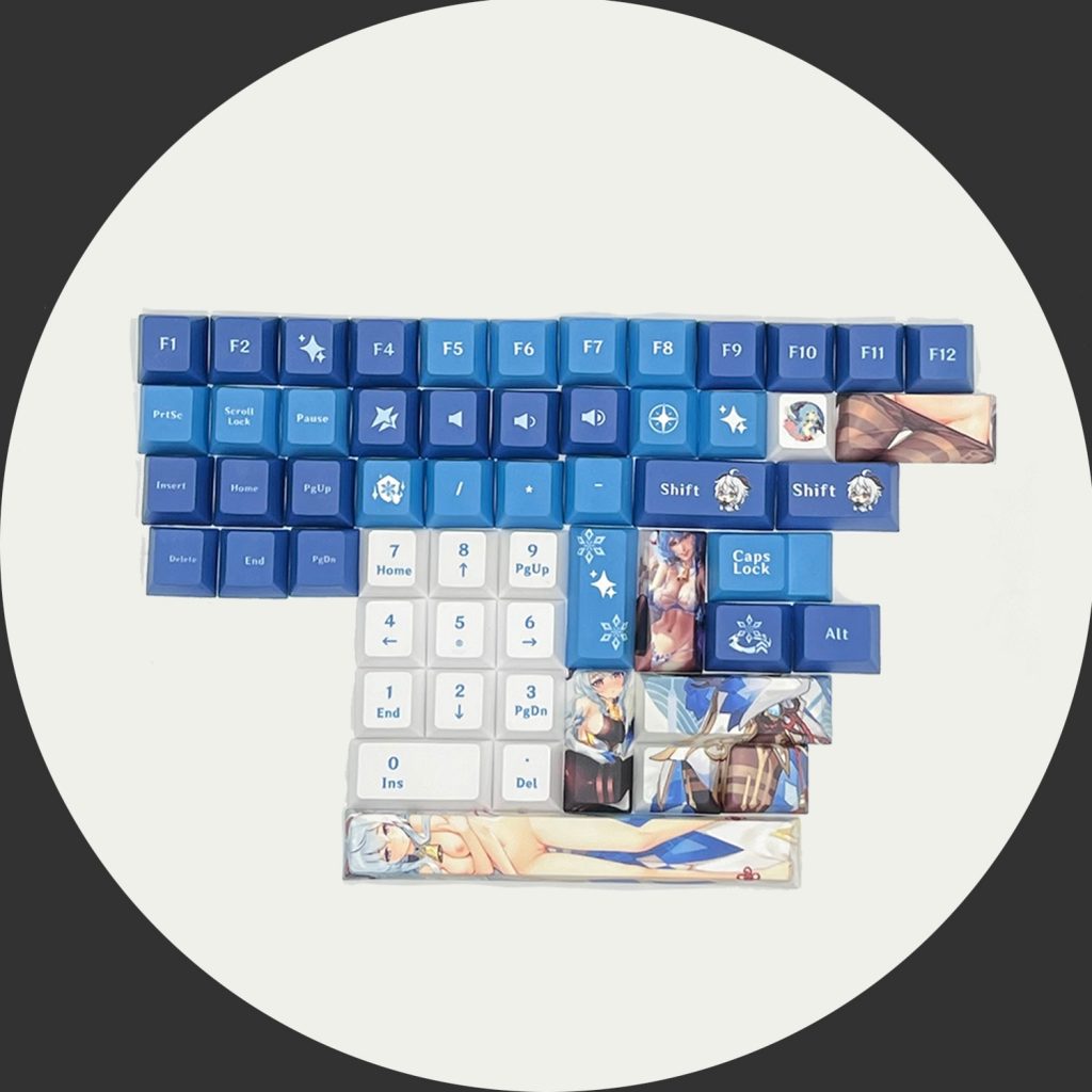Genshin Impact Ganyu 129 Keycaps Mechanical Keyboard Cherry Height PBT