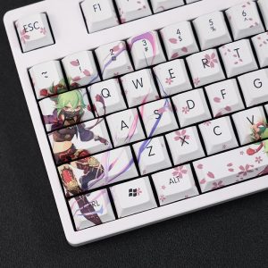 Genshin Impact Kuki Shinobu Keycaps Mechanical Keyboard Accessories 108Keys Anime Cosplay Keycap Cherry Height 1 - Anime Keyboard