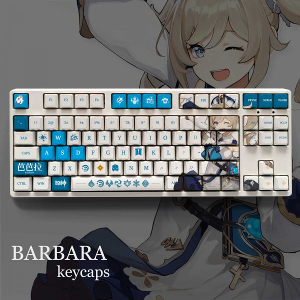 Genshin Impact Theme BARBARA Pbt Material Keycaps 108 Keys Set for Mechanical Keyboard Oem Profile Only - Anime Keyboard