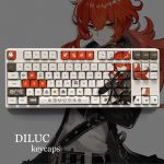 Genshin Impact Theme DILUC Pbt Material Keycaps 108 Keys Set for Mechanical Keyboard Oem Profile Only - Anime Keyboard