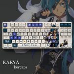 Genshin Impact Theme KAEYA Pbt Material Keycaps 108 Keys Set for Mechanical Keyboard Oem Profile Only - Anime Keyboard