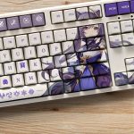 Genshin Impact Theme KEQING Pbt Material Keycaps 108 Keys Set for 61 87 104 108 Key 1 - Anime Keyboard