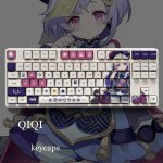 Genshin Impact Theme QIQI Pbt Material Keycaps 108 Keys Set for 61 87 104 108 Key - Anime Keyboard