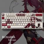 Genshin Impact Theme ROSARIA Pbt Material Keycaps 108 Keys Set for Mechanical Keyboard Oem Profile Only - Anime Keyboard