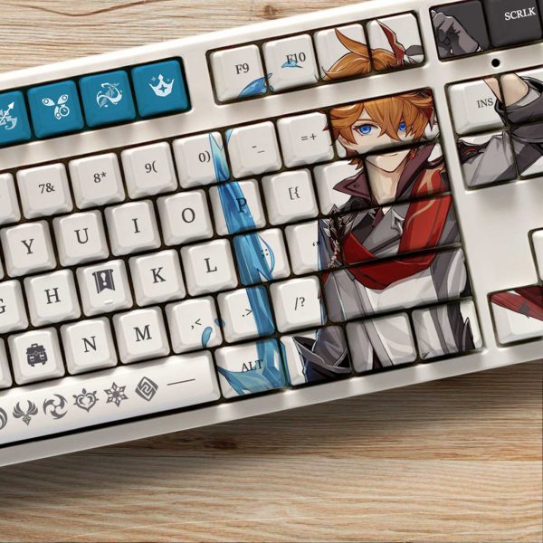 Genshin Impact Theme TARTAGLIA Pbt Material Keycaps 108 Keys Set for 61 87 104 108 Key 1 - Anime Keyboard