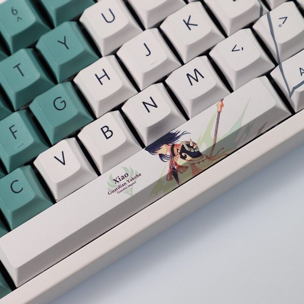 Genshin Impact xiao theme keycap gaming keyboard cap pbt material original height 108 keys mechanical keyboard 1 - Anime Keyboard