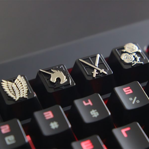 KeyStone Keycap Anime Attack on Titan Zinc aluminum mechanical keyboard keycap for personalization for Cherry MX - Anime Keyboard