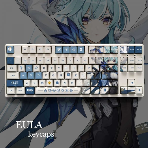 ManyuDou Genshin Impact EULA Theme Pbt Material Keycaps 108 Keys Set for Mechanical Keyboard Oem Profile - Anime Keyboard