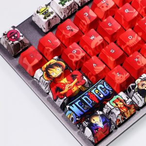 Mechanical-Keyboard-PBT-Keycaps-Cherry-Profile-Anime-Gartoon-One-Piece-Luffy-Personality-87-104-108-Key