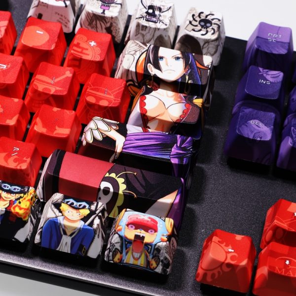 Mechanical Keyboard PBT Keycaps Cherry Profile Anime Gartoon One Piece Luffy Personality 87 104 108 Key 4 - Anime Keyboard