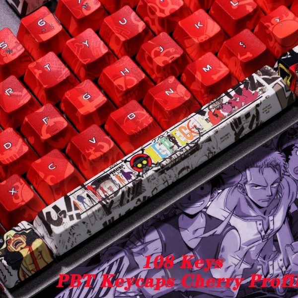 Mechanical Keyboard PBT Keycaps Cherry Profile Anime Gartoon One Piece Luffy Personality 87 104 108 Key 5 - Anime Keyboard