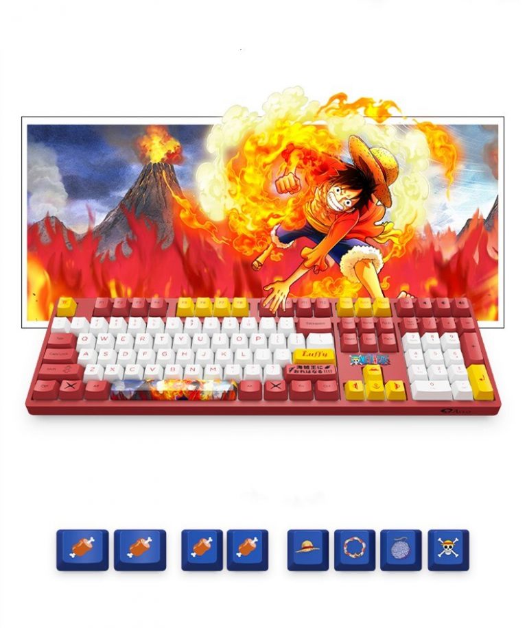 One Piece Luffy gaming Keyboard 3108v2 Japanese animation style 108 keys cartoon red wired game