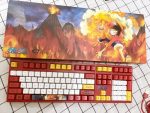 Out of print ONE PIECE Luffy gaming Keyboard 3108v2 Japanese animation style 108 keys cartoon red 4 - Anime Keyboard