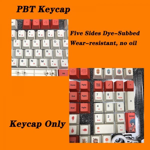 PBT Keycaps Mechanical Keyboard Cherry Profile 61 87 104 108 Key Layout Custom Anime Gartoon Gamer 2 - Anime Keyboard