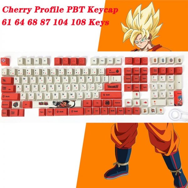 PBT Keycaps Mechanical Keyboard Cherry Profile 61 87 104 108 Key Layout Custom Anime Gartoon Gamer - Anime Keyboard