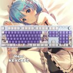 Re Life In A Different World From Zero Rem Keycaps Keyboard Decoration Emiria PBT Cosplay Keycap - Anime Keyboard