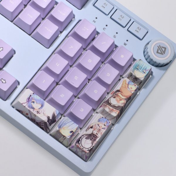 Re Life In A Different World From Zero Rem Keycaps Keyboard Decoration Emiria PBT Cosplay Keycap 3 - Anime Keyboard