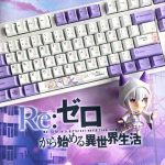 Re life In A Different World From Zero Emilia Keycap Cute Cartoon Keycap Keyboard Animation Peripherals 1 - Anime Keyboard