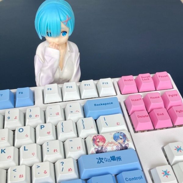 Re life In A Different World From Zero Rem Keycap Cute Cartoon Animation Peripherals Computer Decoration 5 - Anime Keyboard