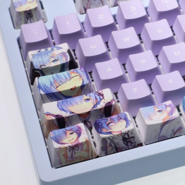 Re life In A Different World From Zero Theme Keycaps Cute Rem Keyboard Cherry 108 Key 3 - Anime Keyboard
