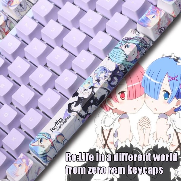 Re life In A Different World From Zero Theme Keycaps Cute Rem Keyboard Cherry 108 Key - Anime Keyboard