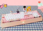 Sailor moon wired mechanical keyboard hand made 87 104 keys Circle and Square White light game - Anime Keyboard