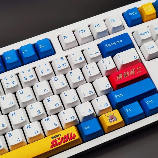 Anime Gundam Theme 117 Keycaps Set For Mechanical Keyboard Cherry MX Switch OEM Profile Sub Japanese