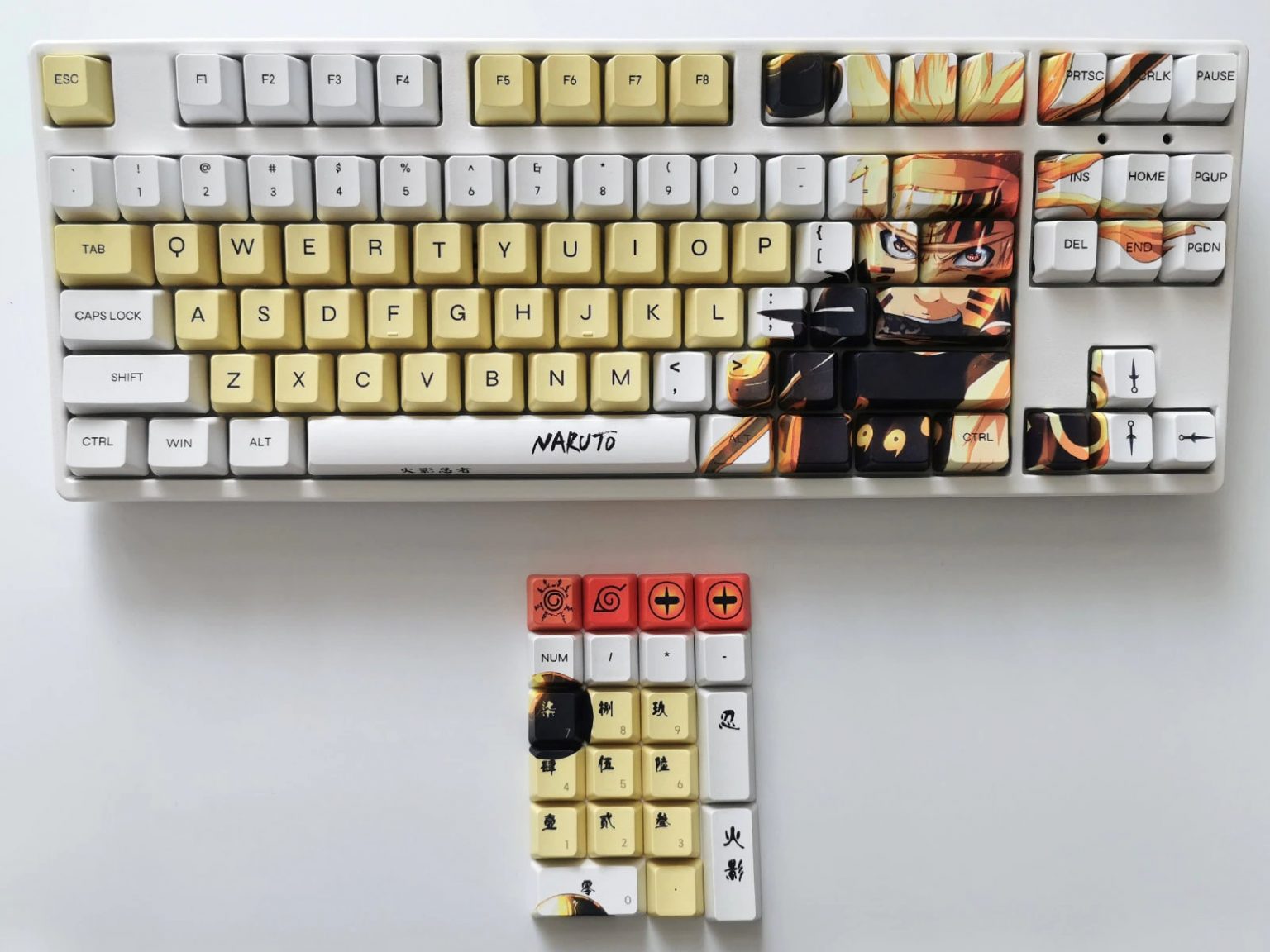 Naruto PBT Keycaps 108 Keys Set for Mechanical Keyboard Anime Keyboard