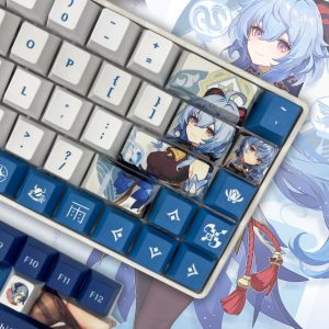 Genshin Impact Ganyu theme keycap mechanical keyboard cap game character keyboard cap cherry Profile PBT material 125 keys 8