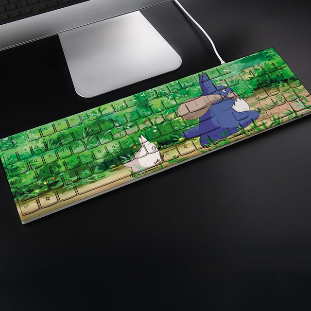 104 Keys Gaming Keyboard Totoro Anime Keyboards Custom USB Wired Cute Keyboard Kawaii Office Laptop Computer 4.jpg 640x640 4 - Anime Keyboard