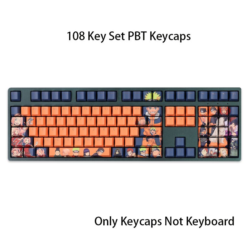 108 Keys Gaming Mechanical Keyboard PBT Keycaps Anime Narut o Cartoon Character Gamer Role Cherry Profile 5 - Anime Keyboard