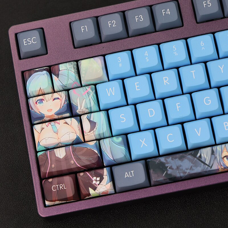 108 Keys Miku Keycaps Japanese Anime XDA Profile PBT Dye Sublimation Mechanical Keyboard Keycap MX Switch 1 - Anime Keyboard