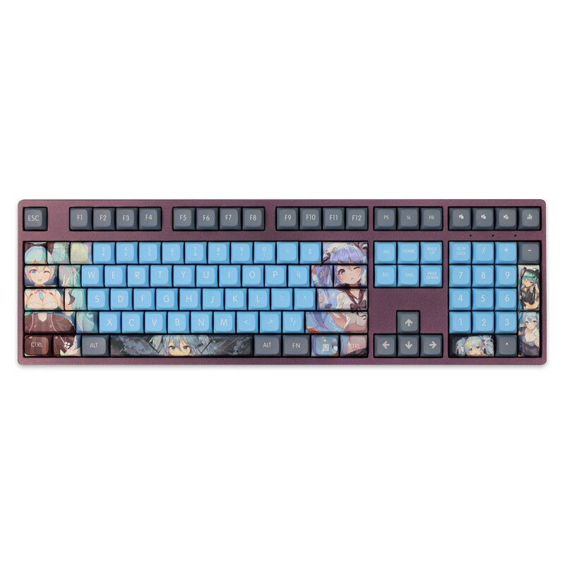 108 Keys Miku Keycaps Japanese Anime XDA Profile PBT Dye Sublimation Mechanical Keyboard Keycap MX Switch 5 - Anime Keyboard