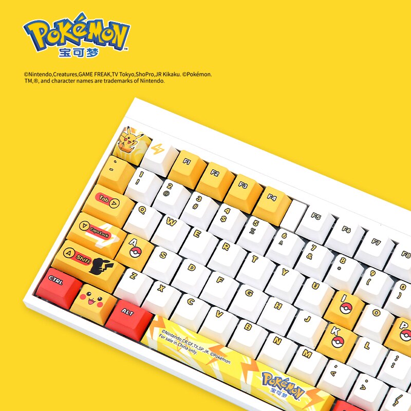 Pok mon Mechanical Keyboard Anime Pikachu Gengar Advanced Custom Keyboard CHERRY MX 2 0S Black Green 5 - Anime Keyboard