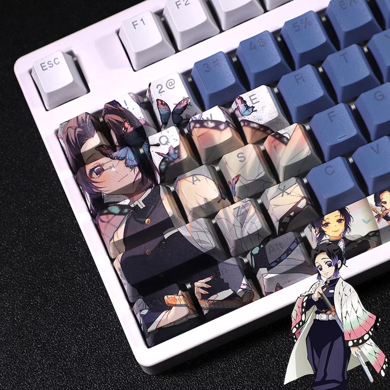 Demon Slayer Anime - Butterfly Insect Hashira Keycaps 108 Key PBT OEM Set PM2502 Keycaps